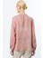 Önü Nakışlı Pembe Keten Kadın Bluz 3928-2Y5 4