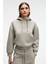 Selene Kadın Kapüşonlu Kangru Cepli Regular Fit Açık Gri Sweatshirt 1