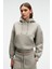Selene Kadın Kapüşonlu Kangru Cepli Regular Fit Açık Gri Sweatshirt 2