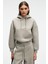 Selene Kadın Kapüşonlu Kangru Cepli Regular Fit Açık Gri Sweatshirt 4