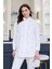 Uzun Kollu Taşlı Beyaz Kadın Gömlek MA11.03-2Y5 1