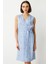 Çizgili Desenli Mavi Kadın Elbise 5214-2Y5 3