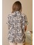 Katlamalı Kol Desenli Ekru Isiyah Kadın Gömlek 29751-2Y5 4