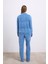 Uzun Kollu Fermuarlı Kadife Sweatshirt ve Pantolon Pijama Takımı 3