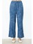 Işlemeli Bol Paça Indigo Kadın Pantolon 54521-2Y5 3