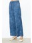 Işlemeli Bol Paça Indigo Kadın Pantolon 54521-2Y5 4