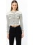 Çizgili Crop Krem Kadın Hırka 53901-2Y5 1