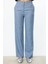 Yan Cepli Bol Paça Mavi Kadın Pantolon 4198-2Y5 6