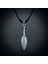 Mızrak Ucu Gümüş Kaplama Deri Ip Kolye 4