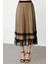 Tül Piliseli Midi Boy Bej Kadın Etek 1518-2Y5 4
