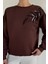 Kadın Bisiklet Yaka Pul Nakışlı Şardonlu Sweatshirt P-00019309 1