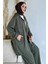 Ön Fermuarlı Kapüşonlu Tunik Bel Lastikli Pantolon Tesettür Ikili Takım P-00018943 2