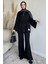 Amblem Detaylı Tunik Bel Lastikli Pantolon Tesettür Ikili Takım P-00019262 2