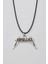 Metallica Yazılı Kolye - PU Deri İp Zincirli Unisex Gümüş Kaplama - 60 cm 1