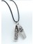 Tabut - İskelet Gümüş Kaplama Deri İp Kolye 1