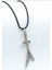 Pentagram Elektro Gitar Gümüş Kaplama Deri İp Kolye 1