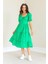 Madonna Yaka Fistolu Elbise Yeşil 3