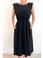 Moni Sıfır Kol Vatkalı Bel Lastikli Midi Boy Elbise Siyah 4