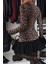Fırfır Detaylı Geniş Kol Leopar Desenli Mini Elbise - Leopar 3