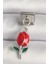 316L Çelik Gümüş Renk Kırmızı Gül Model Nomination Charm 1