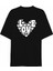Sevgililer Günü Için Özel Tasarım Love Kalp Baskılı T-Shirt - Siyah 1
