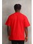Unisex Baskılı Oversize T-Shirt - Kırmızı 2