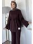 Amblem Detaylı Tunik Bel Lastikli Pantolon Tesettür Ikili Takım P-00019262 2