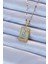 316L Çelik Zincir Altın Renk Mavi Mineli Tarot Kolye - TJ-BKO9211 1