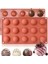Siliko World 15&apos;li Yarım Küre Muffin, Çikolata, Kek Kalıbı, Silikon 3,8cm, Kırmızı 3