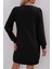 Uzun Kollu Bisiklet Yaka Iki Iplik Elbise Siyah 2