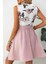 V Yaka Çiçek Baskılı Kuşaklı Dalgıç Elbise - Pembe 3