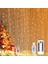 Yizhet Işık Perdesi, 3 x 3 M, LED Işık Zinciri, Perde, 8 Modlu, IP65 Su Geçirmez, Iç ve Dış Mekan Dekorasyonu, Düğün, Parti,, Teras Için (300 Led, Sıcak Beyaz) 3