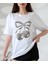 Leopar Desenli Kiraz Baskılı Tişört 3