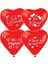 12 Adet Kırmızı Kalpli Seni Seviyorum Baskılı Balon Helyumla Uçan 1