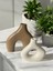 Modern Iskandinav Dekoratif Vazo Seti – Bej & Beyaz – Büyük Boy 20 cm + Küçük Boy 15 cm – Minimal Seramik Görünümlü Ev Dekor Obje 1