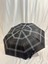 Siyah 8 Telli Tam Otomatik Rüzgara Dayanıklı Ekose Desenli Şemsiye 3