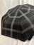 Siyah 8 Telli Tam Otomatik Rüzgara Dayanıklı Ekose Desenli Şemsiye 5