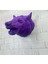 Mor Renk 3D Kurt Başı Duvar Dekoru Asılabilir Maskot Heykel 25X19 cm - BI001V-4YVP38 4