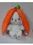 Meyveli Turuncu Havuç Yastık Olan Fermuarlı Tavşan Peluş Oyuncak 35 cm 1
