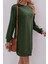 Uzun Kollu Bisiklet Yaka Iki Iplik Elbise Yeşil 1