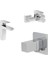 Root Square Yüksek Lavabo Bataryası + Banyo Bataryası + Artema Kare Ara Musluk Seti 1