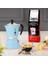 - Rainbow: 3 Cups Ocak Üstü Espresso Pişirici - 130ML - Açık Mavi Renk - Alüminyum Gövde - 2