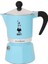 - Rainbow: 3 Cups Ocak Üstü Espresso Pişirici - 130ML - Açık Mavi Renk - Alüminyum Gövde - 5
