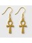 Gold Ankh Yaşam Anahtarı Altın Kaplama Tasarım Küpe - Antik Mısır Gizemi 1