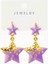 ✨ Mor Yıldız Sallantılı Gold Detaylı Kadın Küpe – Trend Tasarım 1