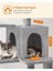 PCT161W01 Tırmalama Ağacı, 143 cm Yüksekliğinde, Kedi Ağacı, Çok Katlı Kedi Evi, 4 5