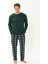 Erkek Penye Uzun Kol Pijama Takımı 2250 Acı Yeşil 1