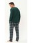 Erkek Penye Uzun Kol Pijama Takımı 2250 Acı Yeşil 3
