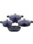 Valeriya Cam Kapak 7 Parça Döküm Tencere Seti Lacivert Siyah - TAC-4878 3