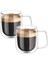 Çift Cidarlı Latte Macchiato Bardak Seti, 2 Adet Çift Duvarlı Kulplu Kahve Bardağı, 250 ml 1